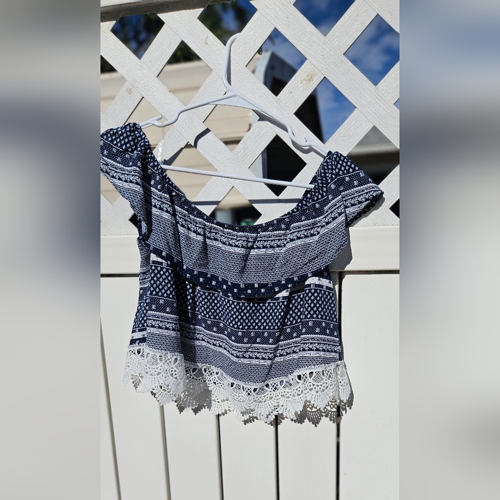 Ganji LA off shoulder crop top